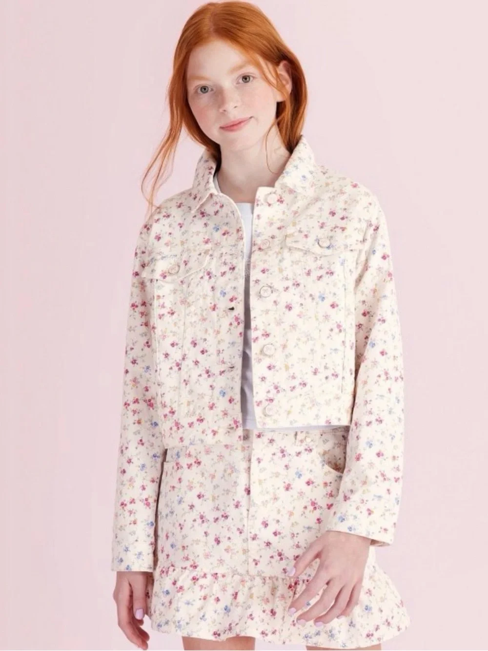 LoveShackFancy Target Girl’s Grace Patchwork Denim Jacket Size XXL NWT
